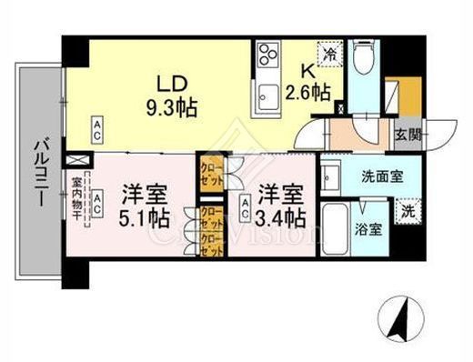 ロイジェント西新井　302号室　間取り