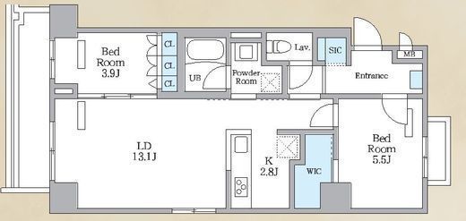 ロイジェント西新井　407号室　間取り