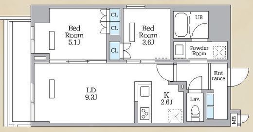 ロイジェント西新井　601号室　間取り