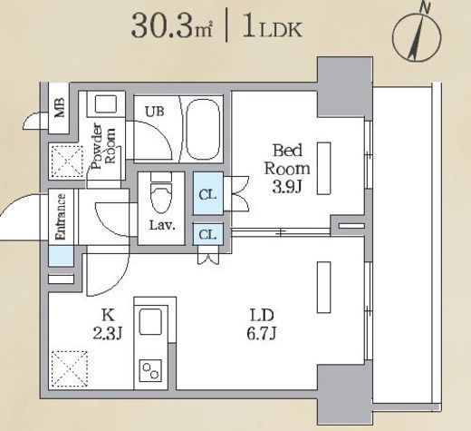 ロイジェント西新井　609号室　間取り