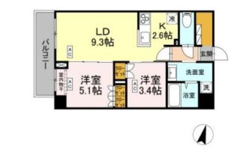 ロイジェント西新井　606号室　間取り
