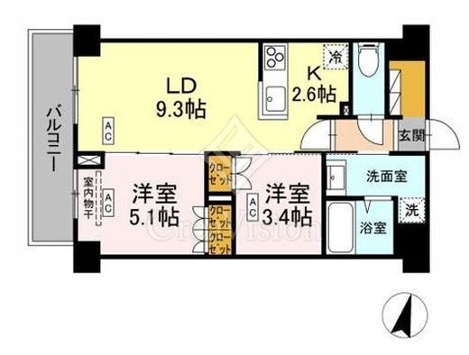 ロイジェント西新井　205号室　間取り