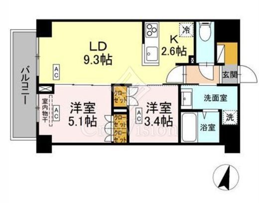 ロイジェント西新井　303号室　間取り