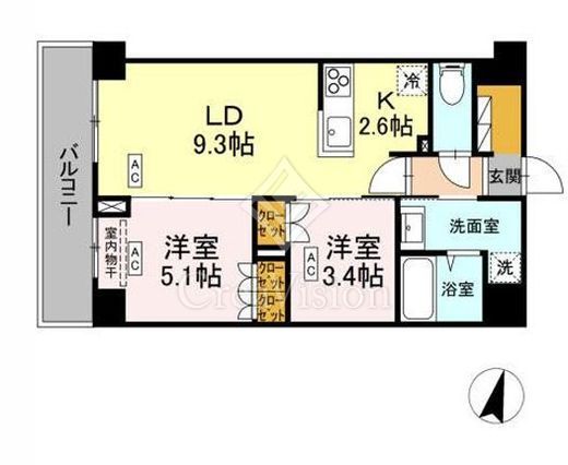 ロイジェント西新井　305号室　間取り