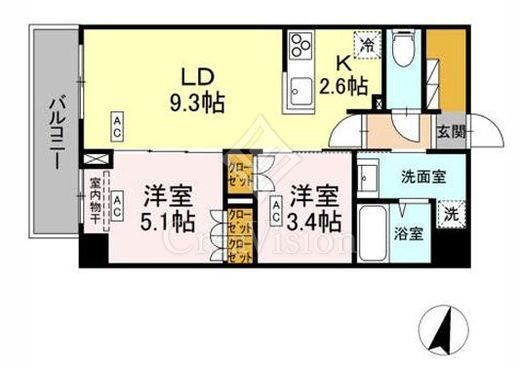 ロイジェント西新井　306号室　間取り