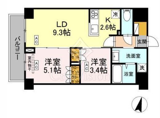 ロイジェント西新井　403号室　間取り