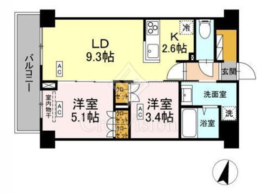 ロイジェント西新井　404号室　間取り