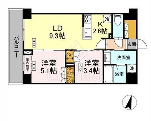ロイジェント西新井　405号室　間取り