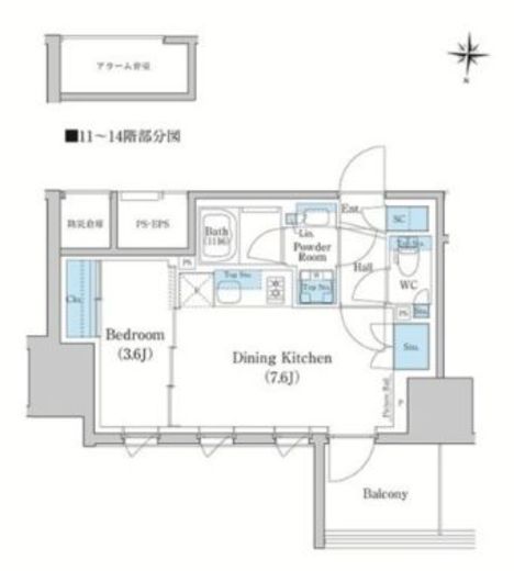 スタイリオ蒲田WEST　1206号室　間取り