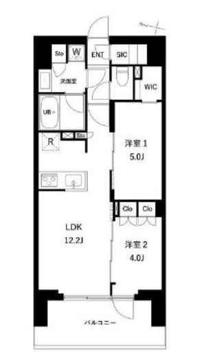 プレディアコート西日暮里　802号室　間取り