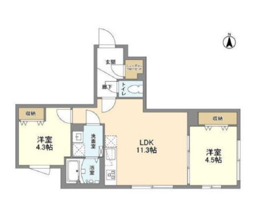 ウェルスクエア中野坂上　402号室　間取り