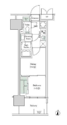 ブルックサイドレジデンス木場　215号室　間取り