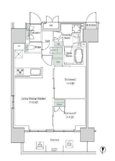 ブルックサイドレジデンス木場　223号室　間取り