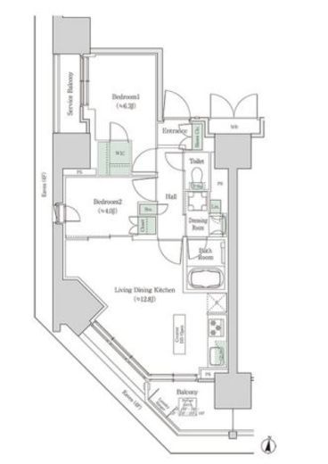 ブルックサイドレジデンス木場　1401号室　間取り