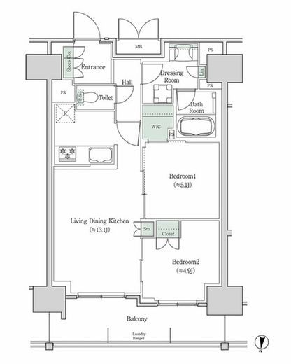 ブルックサイドレジデンス木場　1412号室　間取り