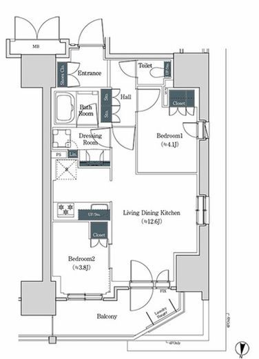 ブルックサイドレジデンス木場　1418号室　間取り