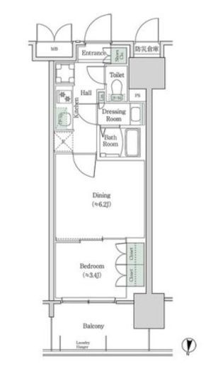 ブルックサイドレジデンス木場　331号室　間取り