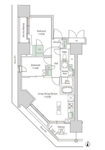 ブルックサイドレジデンス木場　801号室　間取り