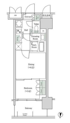 ブルックサイドレジデンス木場　825号室　間取り