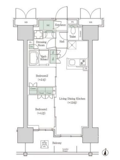 ブルックサイドレジデンス木場　902号室　間取り