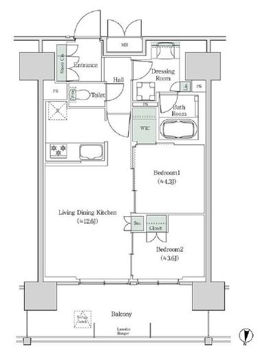 ブルックサイドレジデンス木場　1222号室　間取り