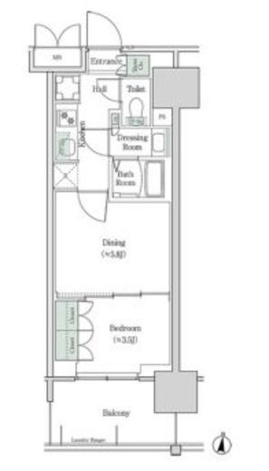 ブルックサイドレジデンス木場　413号室　間取り