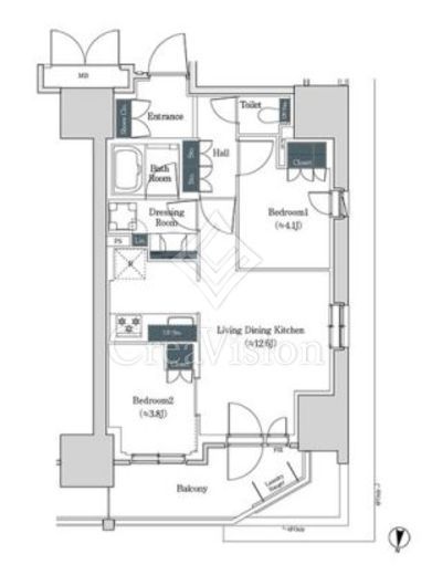 ブルックサイドレジデンス木場　1039号室　間取り