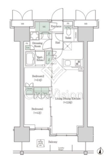 ブルックサイドレジデンス木場　702号室　間取り