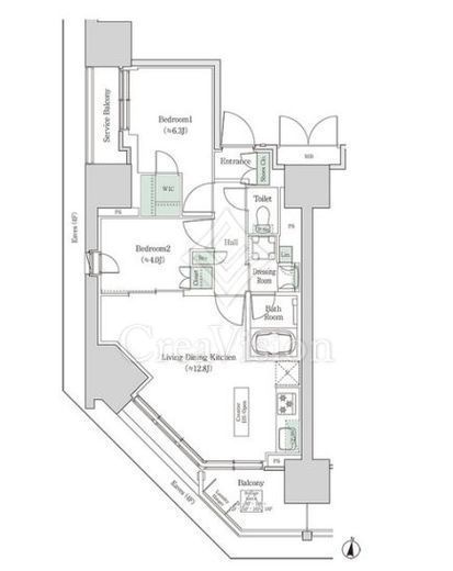 ブルックサイドレジデンス木場　1601号室　間取り