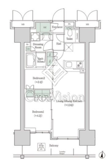 ブルックサイドレジデンス木場　1602号室　間取り