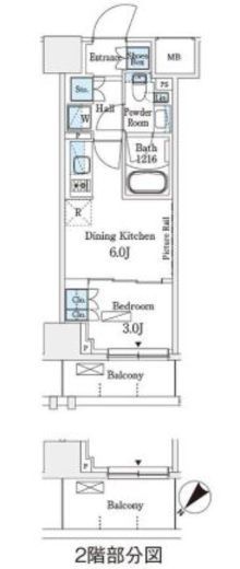パークアクシス横浜伊勢佐木町通り　205号室　間取り