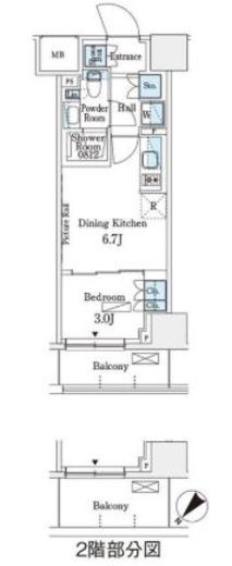 パークアクシス横浜伊勢佐木町通り　206号室　間取り