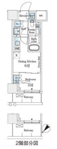 パークアクシス横浜伊勢佐木町通り　209号室　間取り