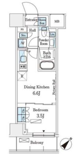 パークアクシス横浜伊勢佐木町通り　312号室　間取り