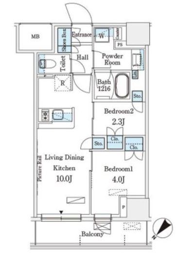 パークアクシス横浜伊勢佐木町通り　702号室　間取り