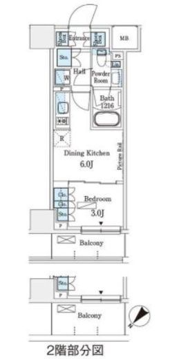 パークアクシス横浜伊勢佐木町通り　403号室　間取り
