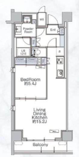 クラシアム神奈川台場　105号室　間取り