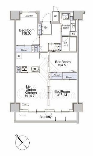 クラシアム神奈川台場　209号室　間取り