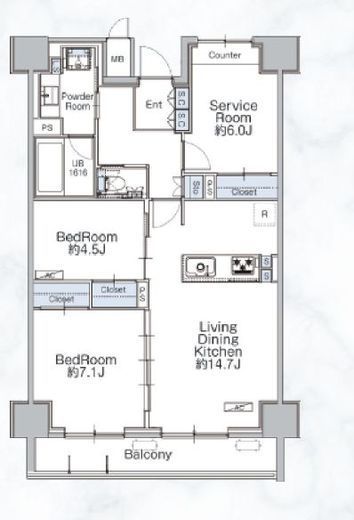 クラシアム神奈川台場　212号室　間取り