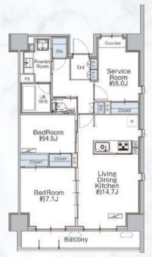 クラシアム神奈川台場　213号室　間取り