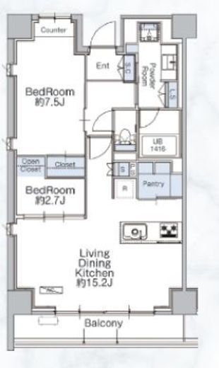 クラシアム神奈川台場　214号室　間取り