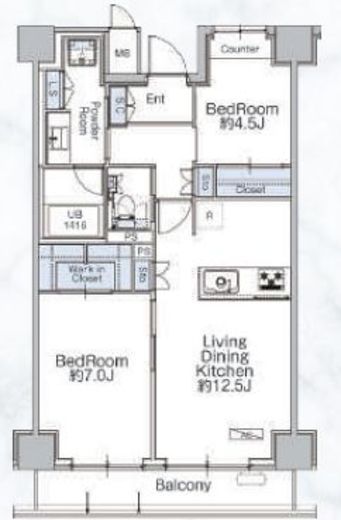 クラシアム神奈川台場　216号室　間取り