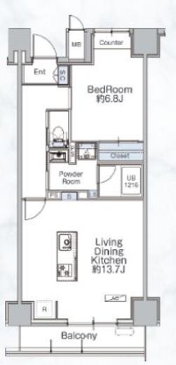 クラシアム神奈川台場　402号室　間取り