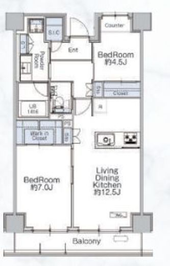 クラシアム神奈川台場　517号室　間取り