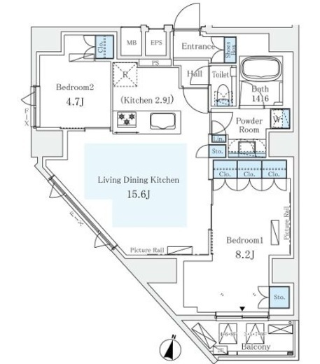 モノリス広尾　600号室　間取り