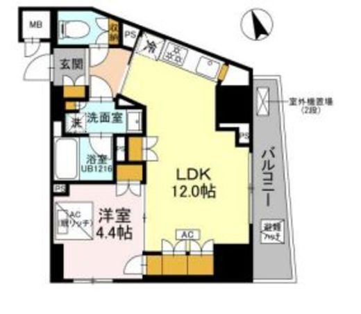 リーラ品川戸越　1201号室　間取り