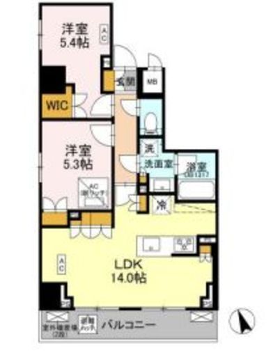リーラ品川戸越　203号室　間取り