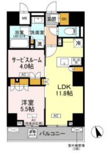 リーラ品川戸越　902号室　間取り