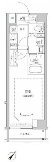 RELUXIA GRANDE川崎大師公園　104号室　間取り