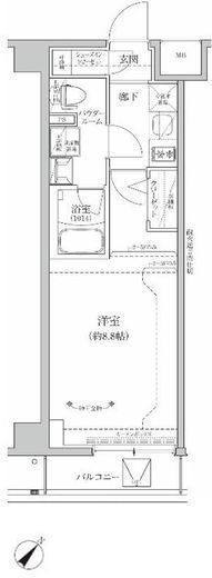RELUXIA GRANDE川崎大師公園　404号室　間取り